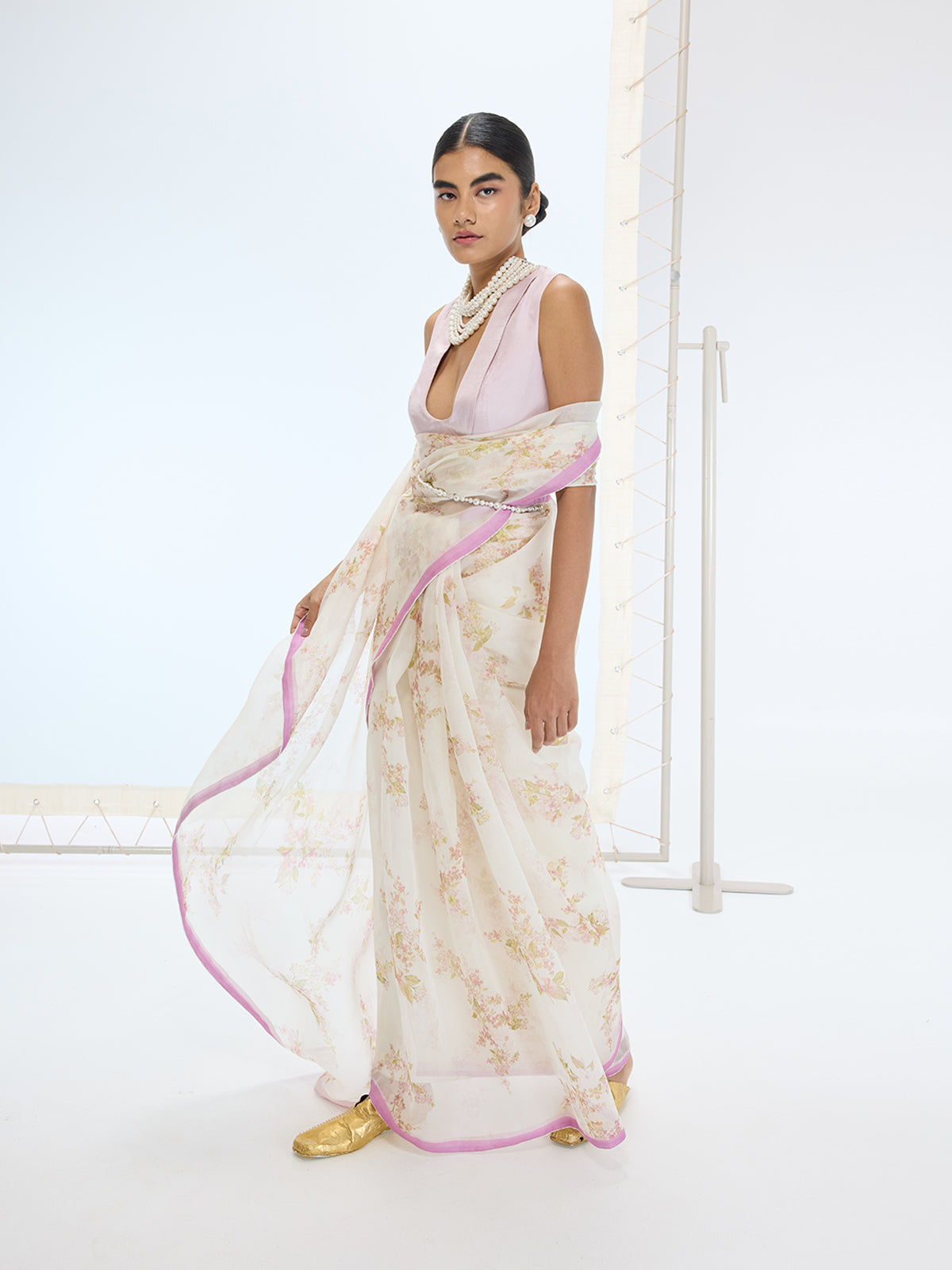 The Emma Saree In Off-White