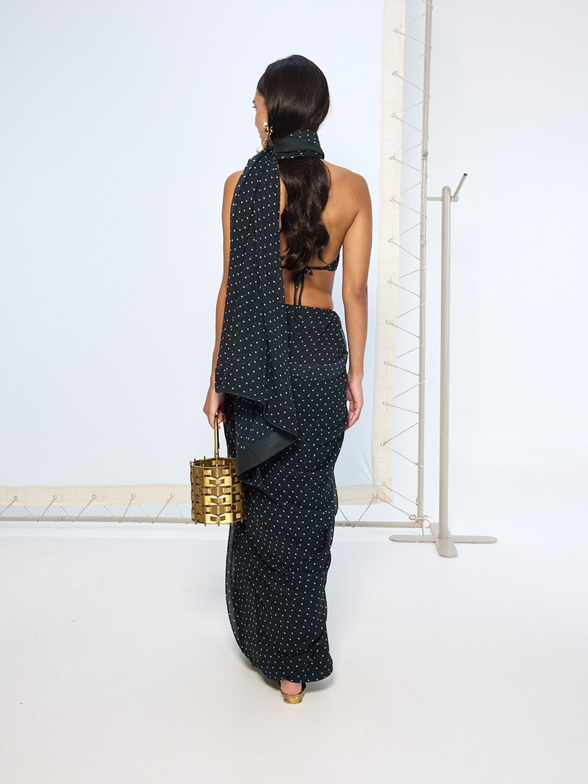 Noir Polka Dotted Saree