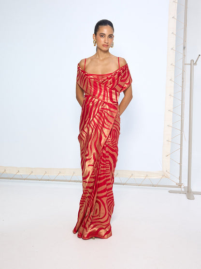 Handwoven Classic Red Silk Saree