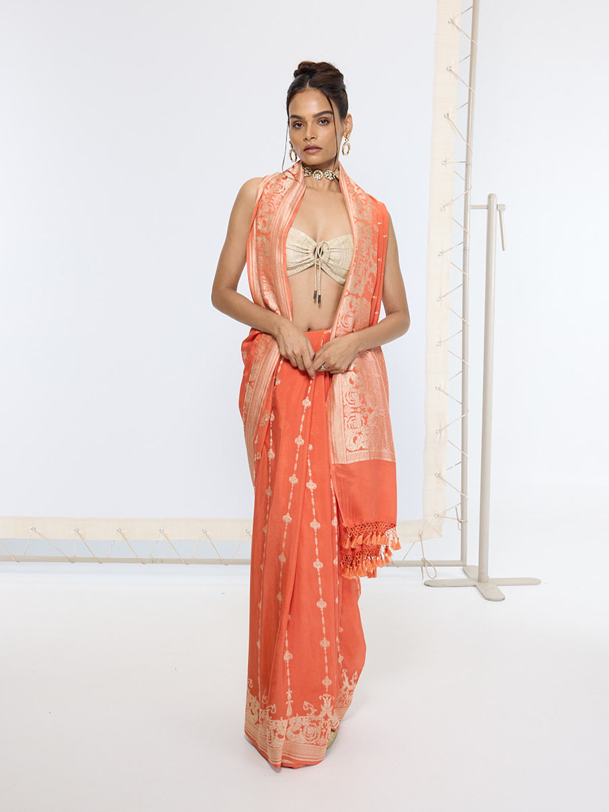 Handwoven Rusty Orange Saree