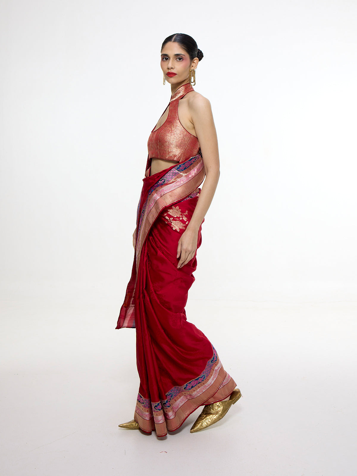Handwoven Scarlet Red Saree