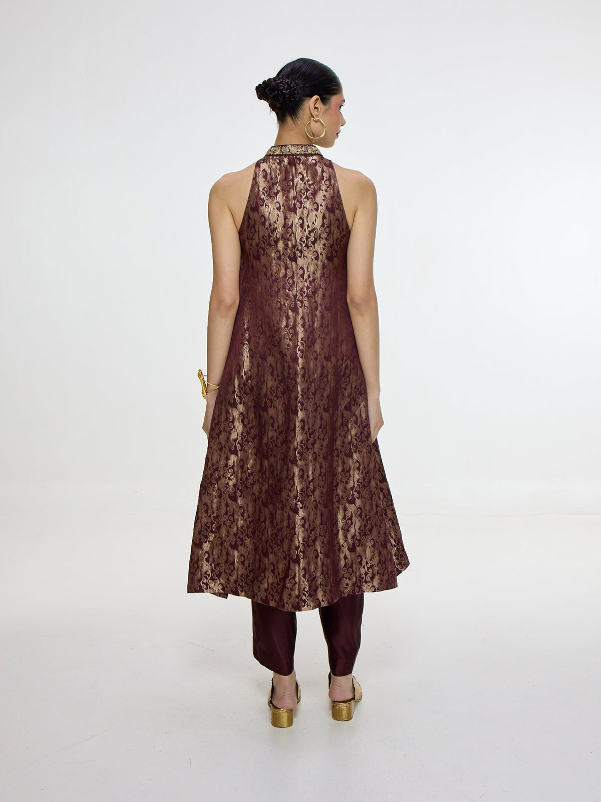 Handwoven Cherry Red Kurta Set