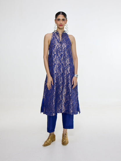 Handwoven Royal Blue Kurta Set