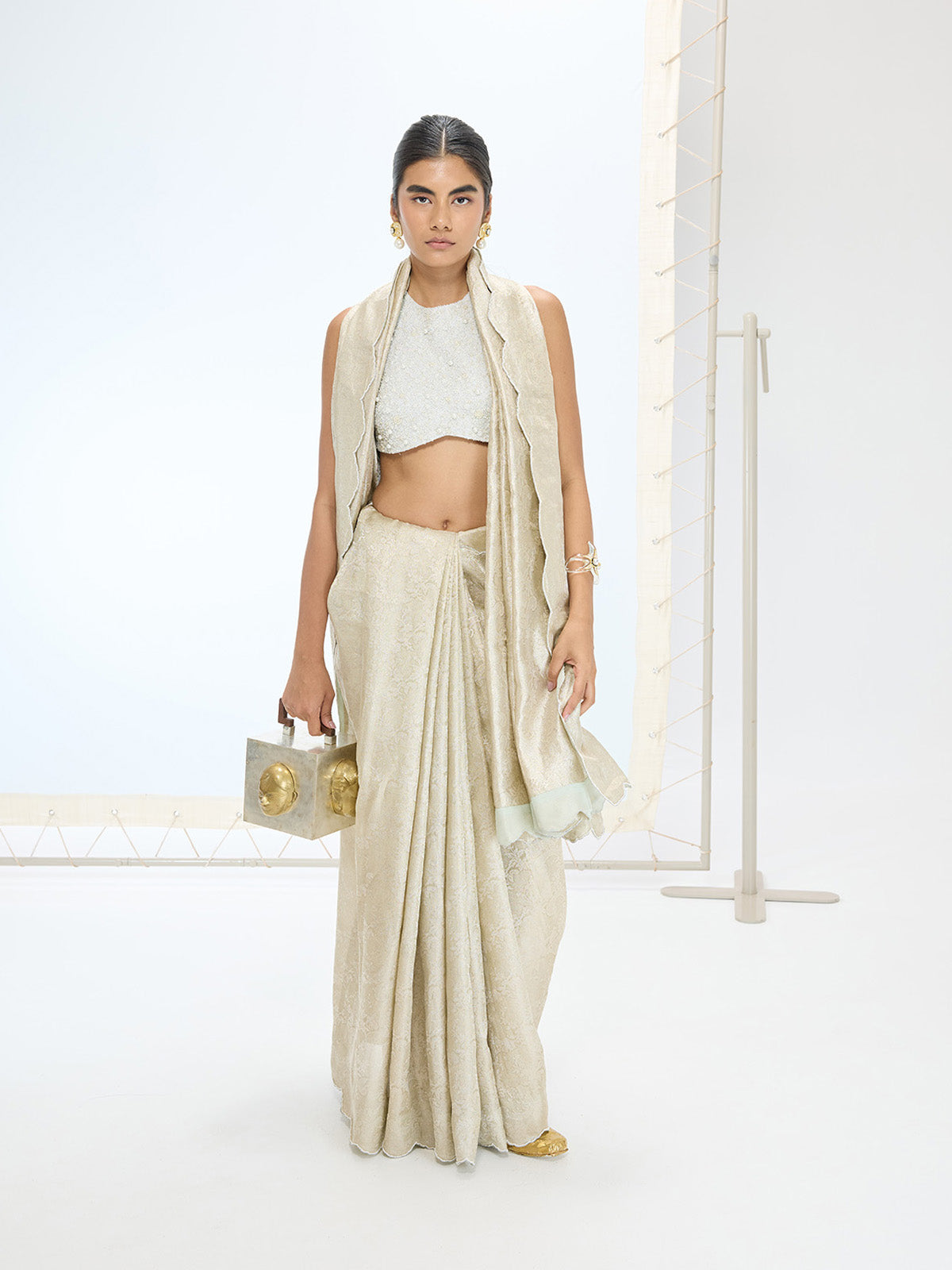 The Jenna Saree In Champagne