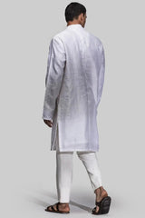 Ivory Chikankari Kurta With Booti Jaal Work - Asuka Couture
