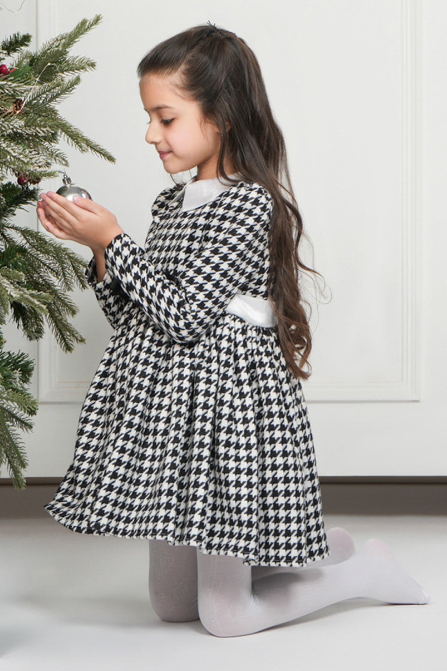 B/W HOUNDSTOOTH DRESS