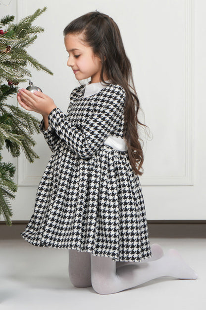 B/W HOUNDSTOOTH DRESS