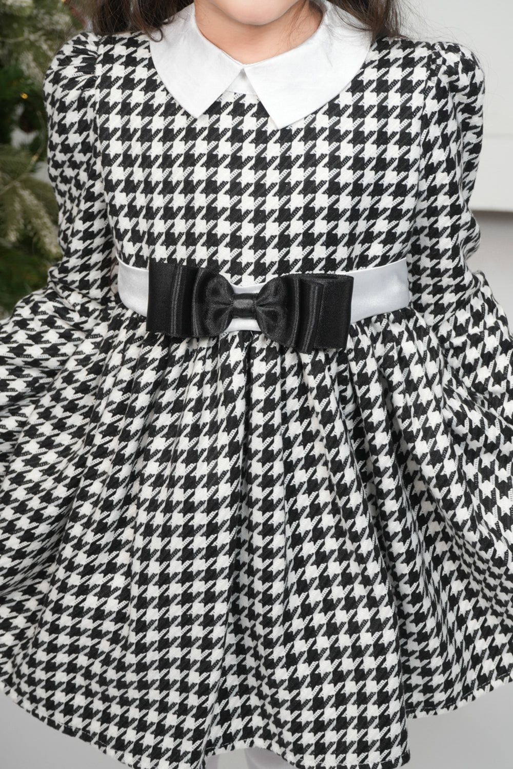 B/W HOUNDSTOOTH DRESS