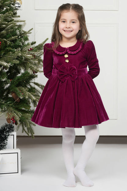 BURGUNDY VELVET DRESS
