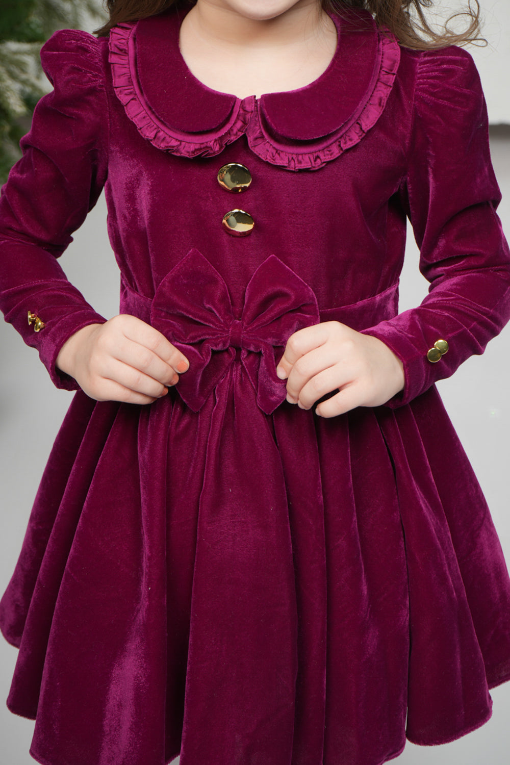 BURGUNDY VELVET DRESS