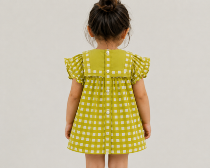 Lemon Check Dress