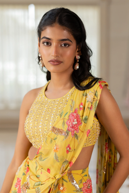EMILY SAREE SET – MULTICOLOURED