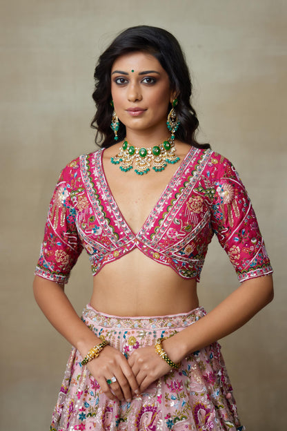 FLAMINGO LEHENGA SET
