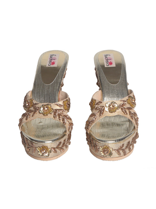 GOLD ROYAL BRIDE HEEL COVER