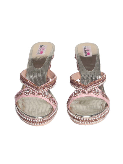 PEACH PEONIES HEEL COVER