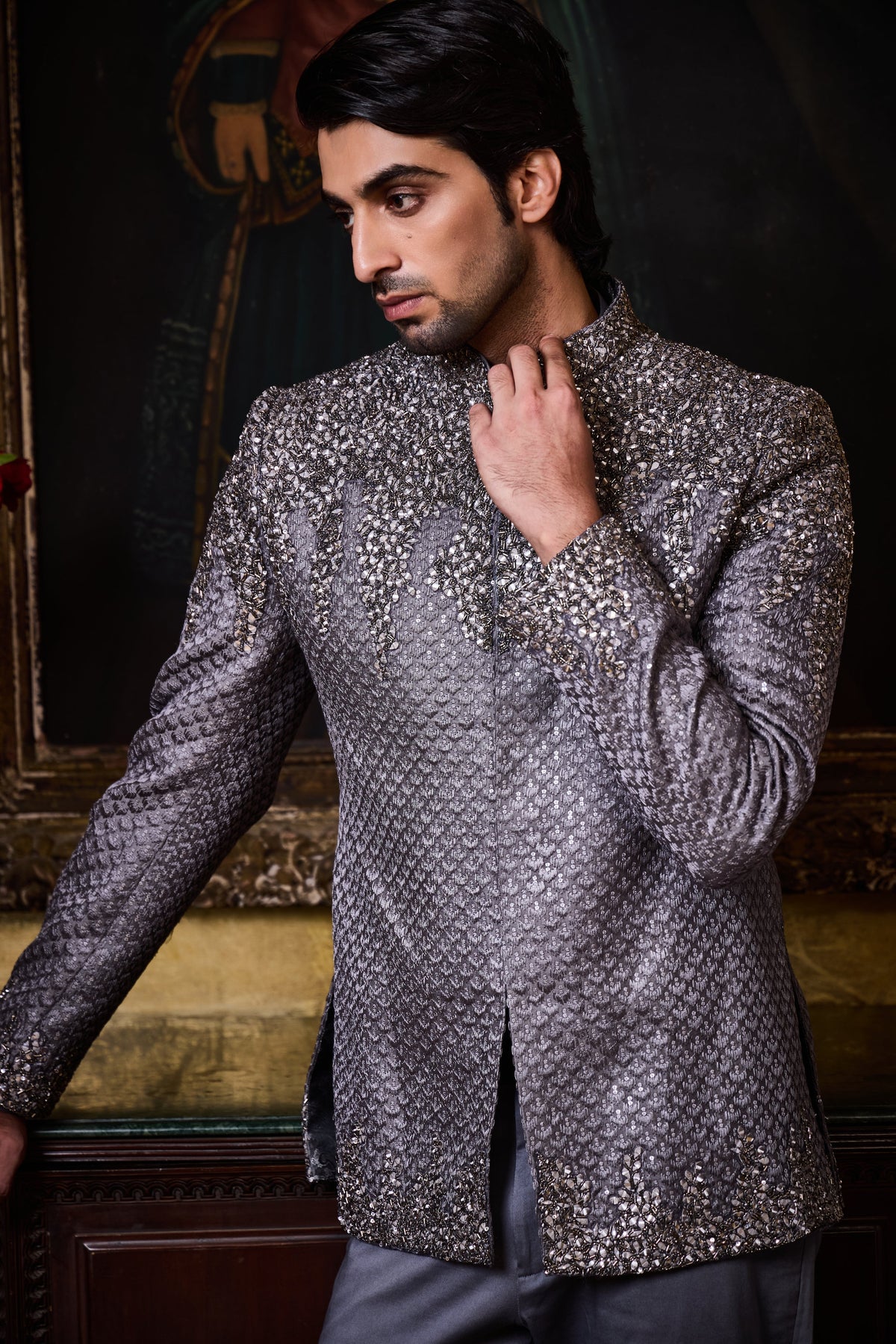 Grey Jodhpuri Set