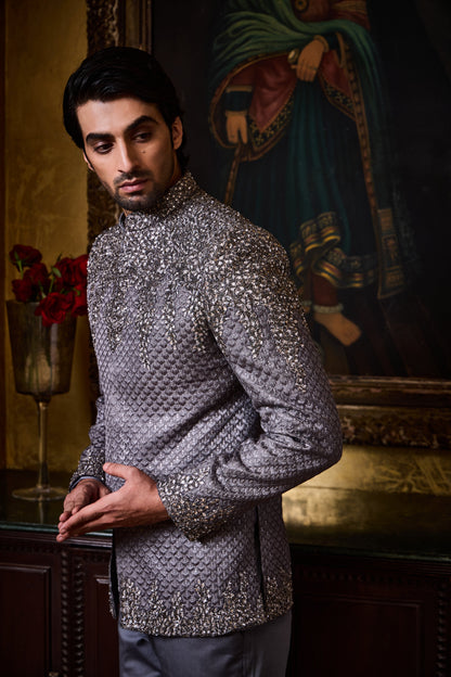 Grey Jodhpuri Set