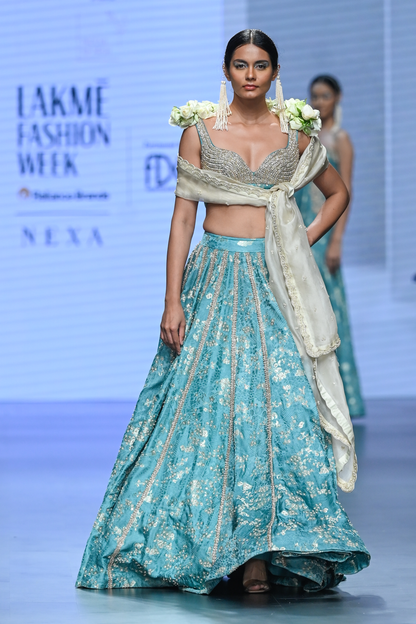 ADELE LEHENGA SET – ICE BLUE