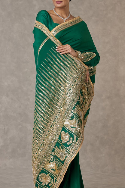 Dark green Son-Patti Saree