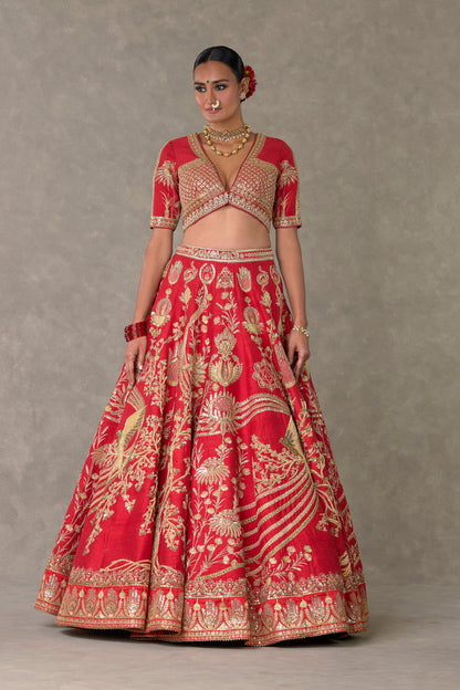 Red Bagh-E-Bahar Lehenga