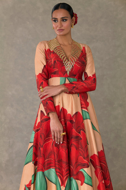 Salmon Candy Swirl Gown