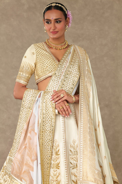 Ivory Neel-Kamal Lehenga Set
