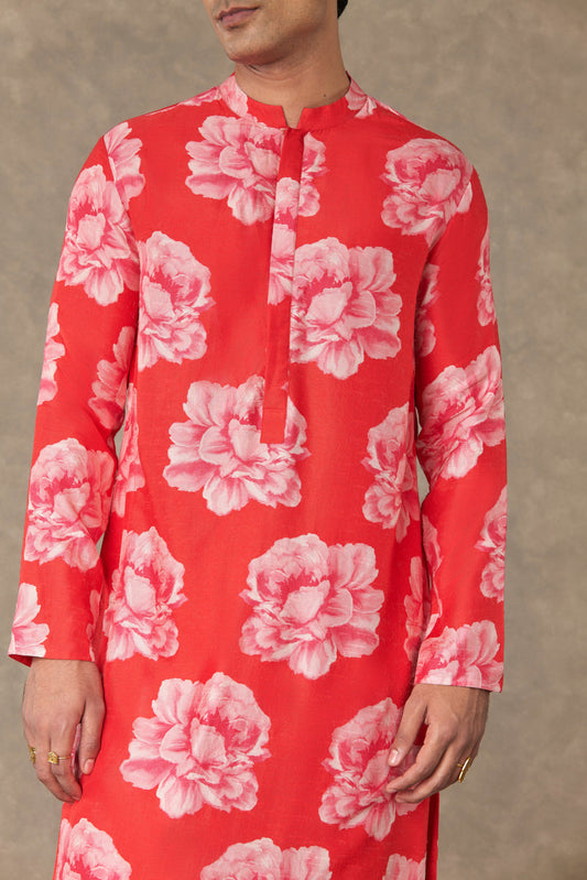 Red Gulaab Kurta