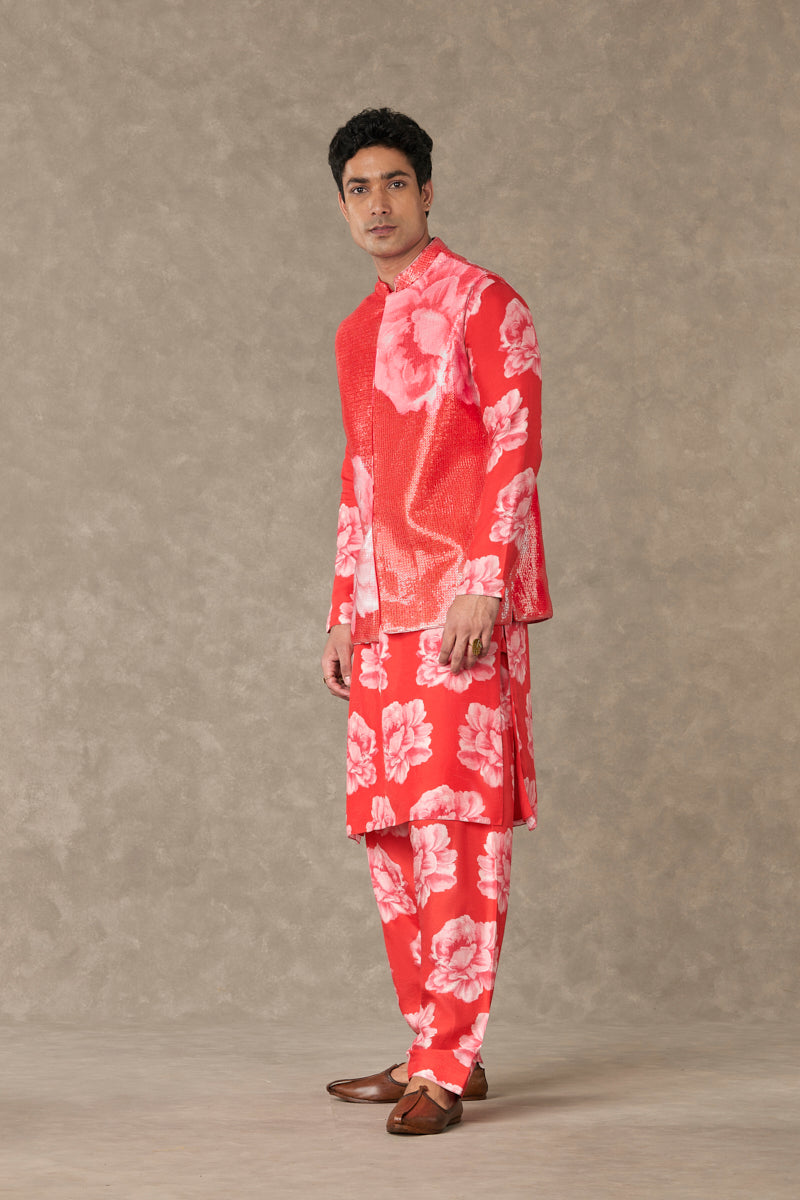 Red Gulaab Kurta