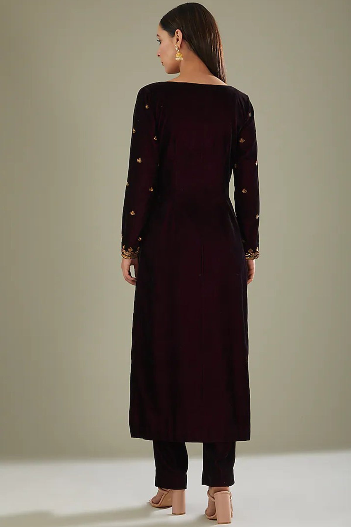 maroon kurta set