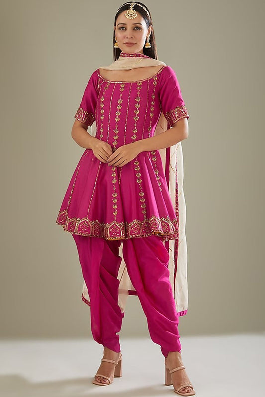 hot pink  peplum set