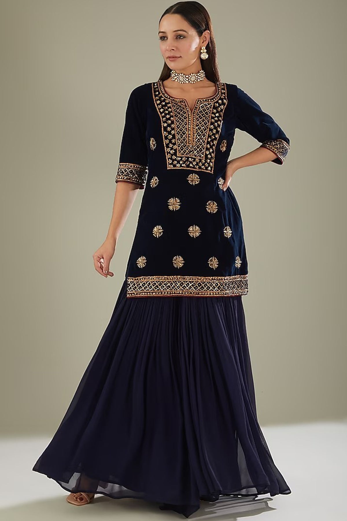 blue sharara set