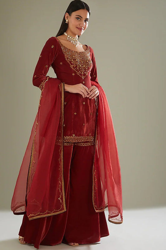 peach sharara set