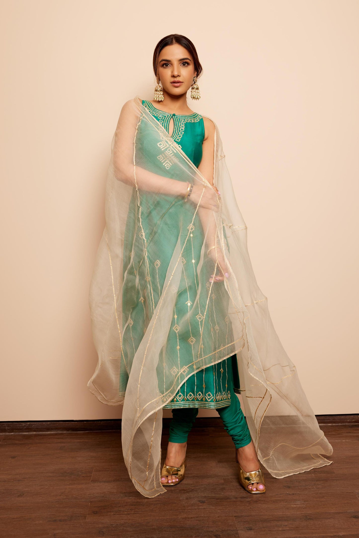 BOTTLE GREEN KURTA SET