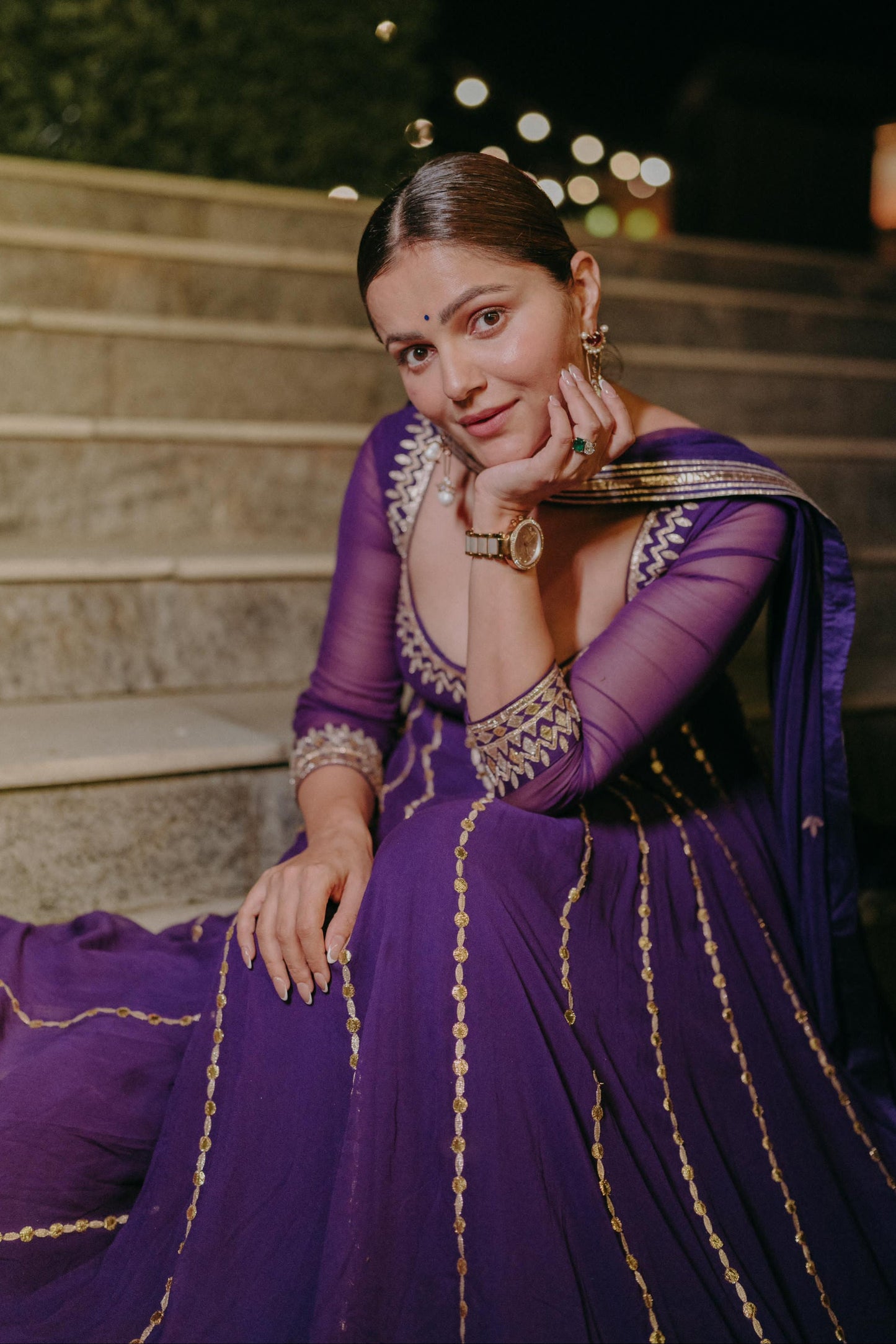 PURPLE ANARKALI SET