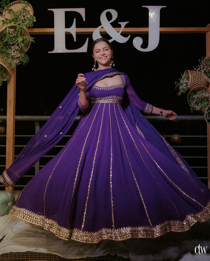PURPLE ANARKALI SET