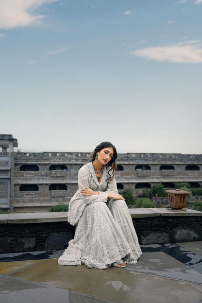 Dhanashree In Cardamom Colour Heavy Sharara Set