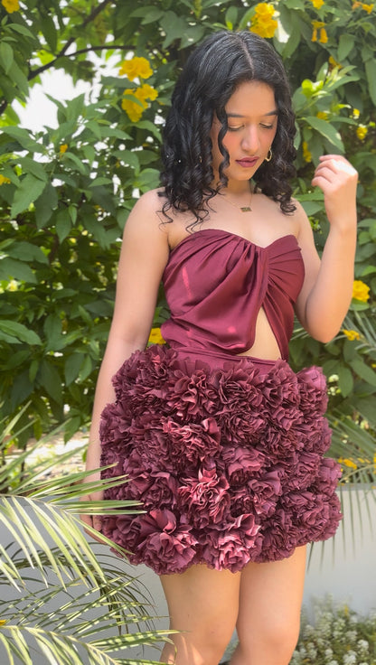 WINE CARNATION DRAPE SET