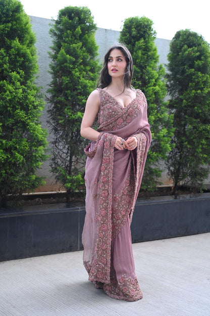 Eli AvrRam In Rose 3D Work Saree