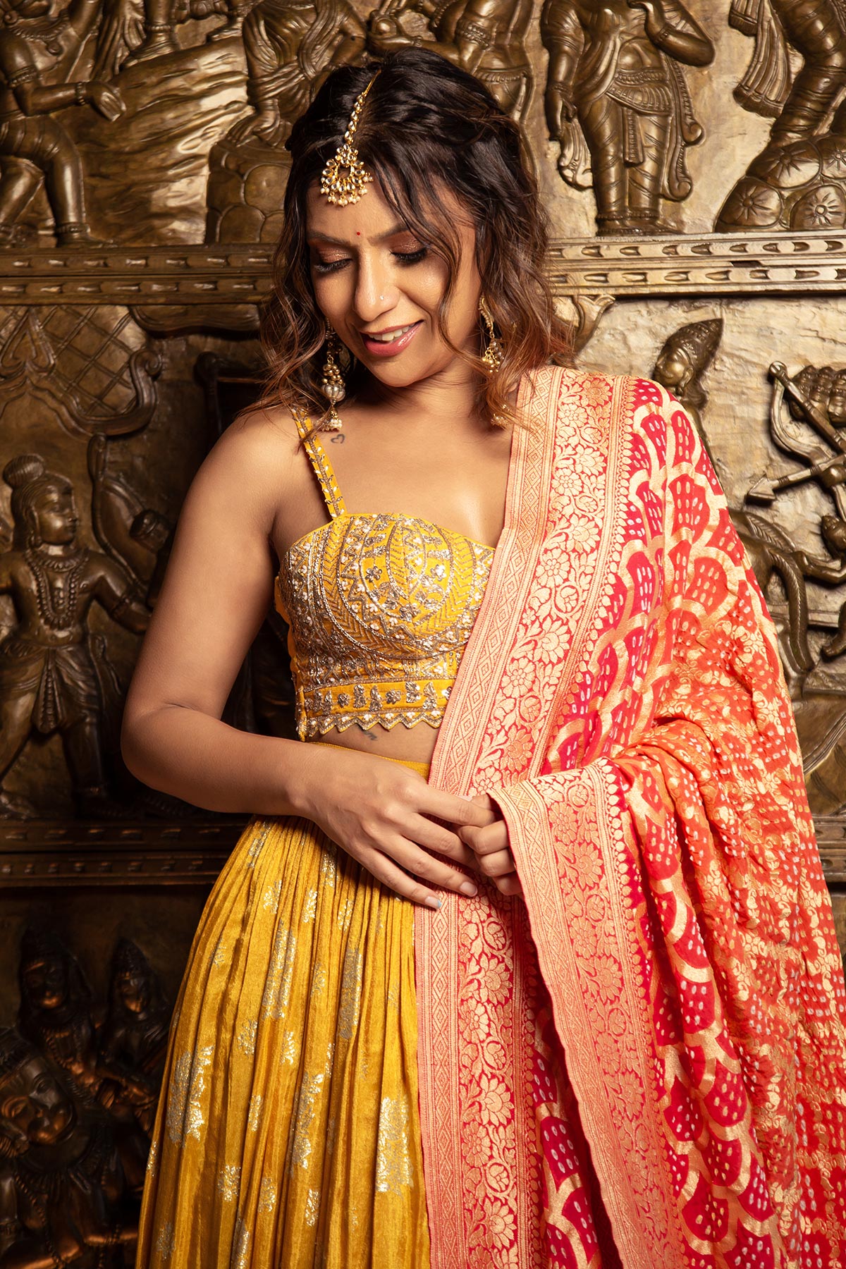 Malini Agarwal in Zest Jamewar Skirt