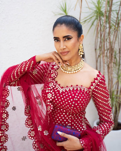 Mellow Wine Sharara Set (ALISHA PEKHA)