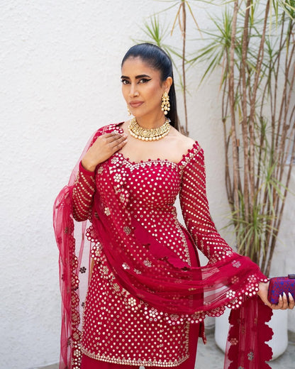 Mellow Wine Sharara Set (ALISHA PEKHA)
