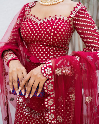 Mellow Wine Sharara Set (ALISHA PEKHA)