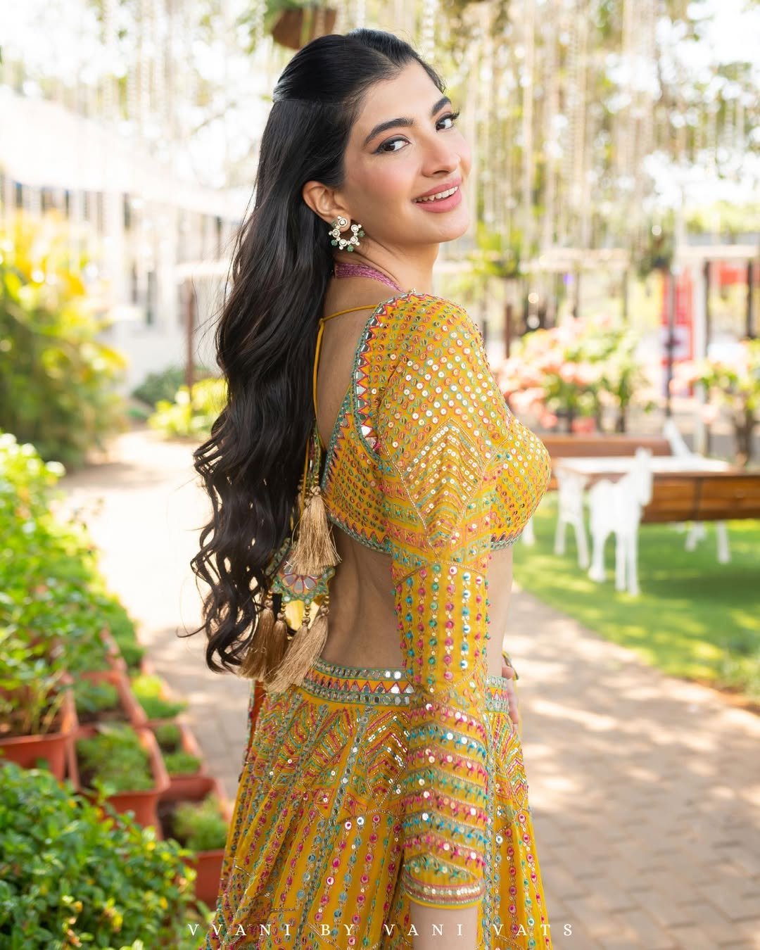Yellow Heavy Multi Color Lehenga Set (HANNA KHAN)