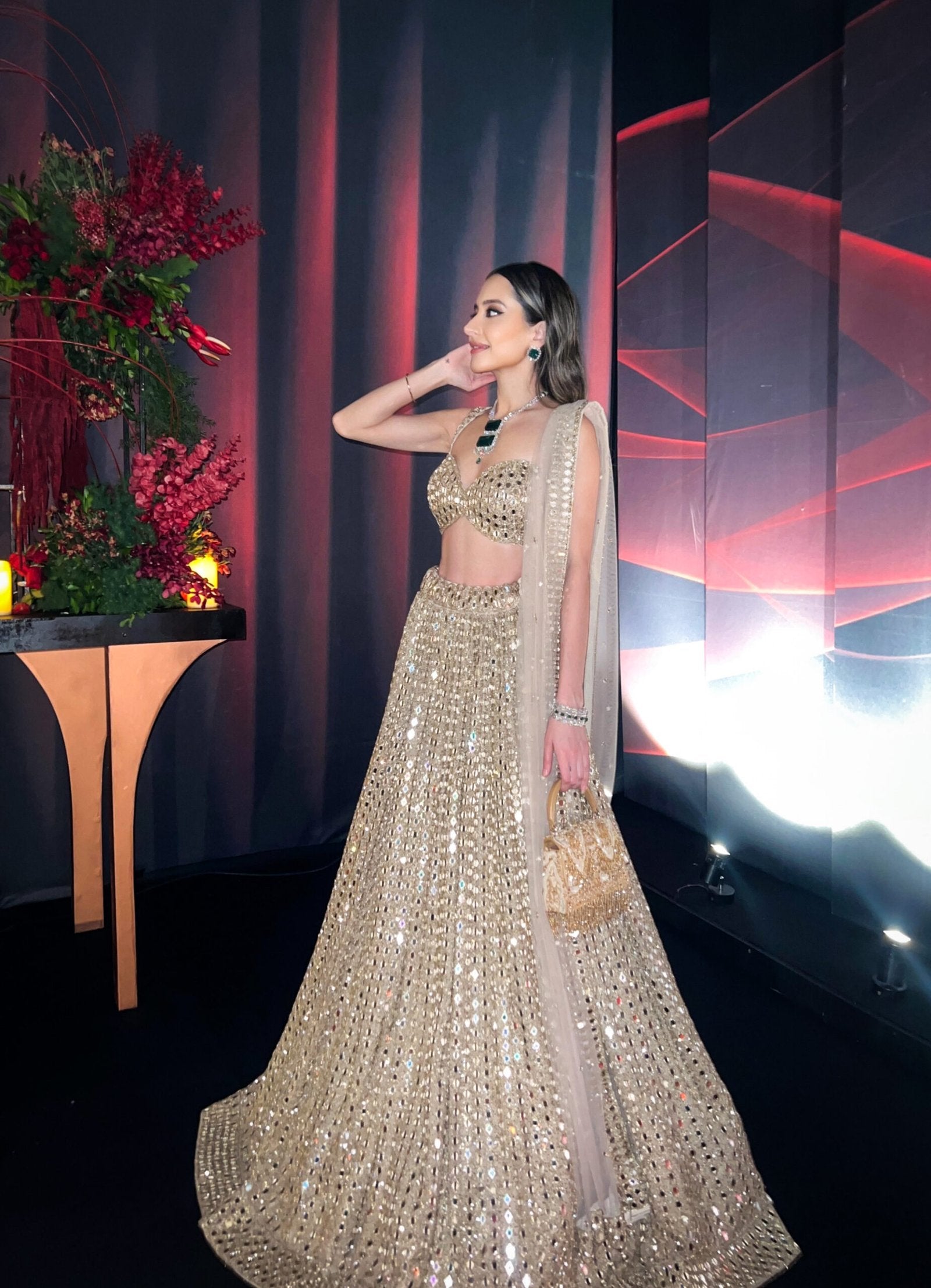 KOMAL KAPOOR GROVER In Jugmug mirror lehenga set