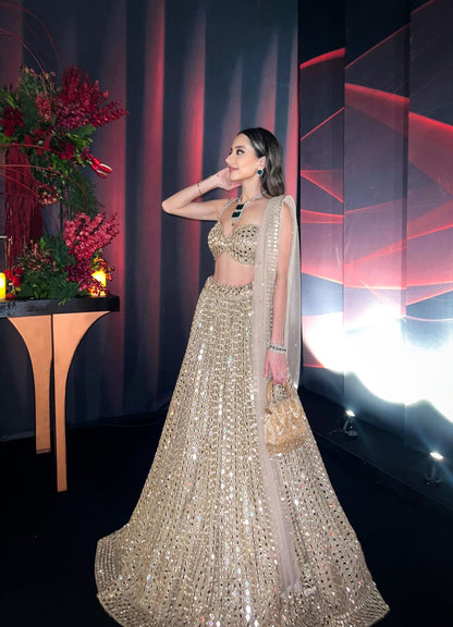 KOMAL KAPOOR GROVER In Jugmug mirror lehenga set