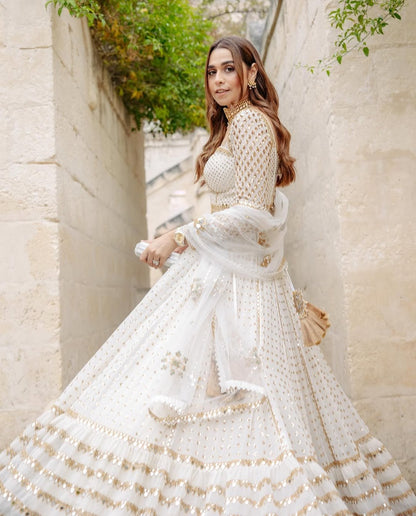 SUMMIYYA In Rang White Single Tier Lehenga Set