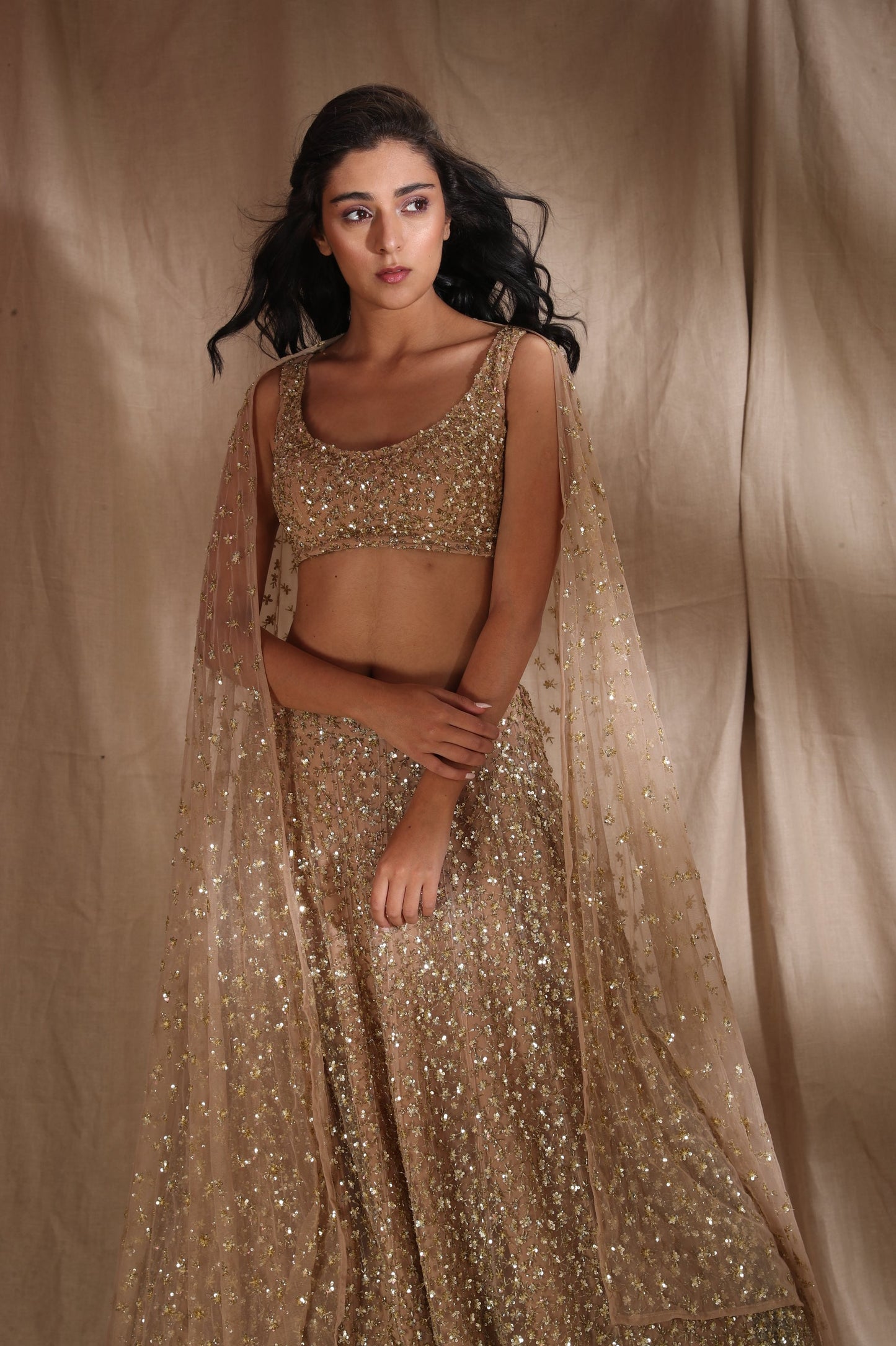 Gold Shimmer Lehenga Set