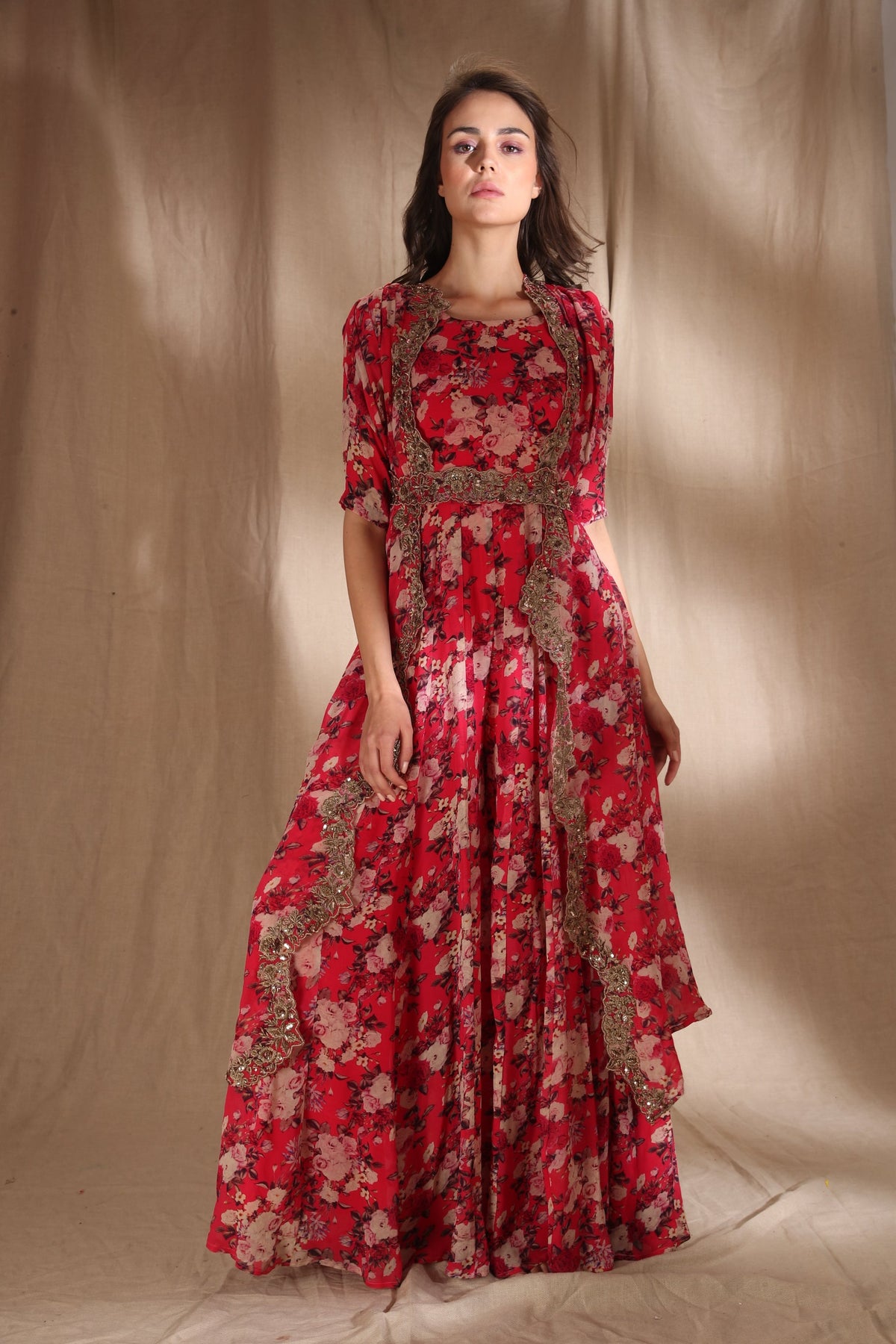 Hot Pink Floral Jumpsuit