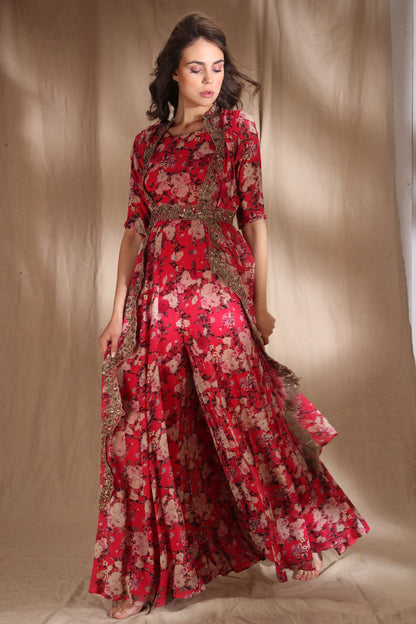 Hot Pink Floral Jumpsuit