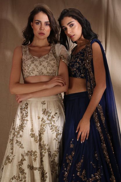 Ivory And Gold Lehenga